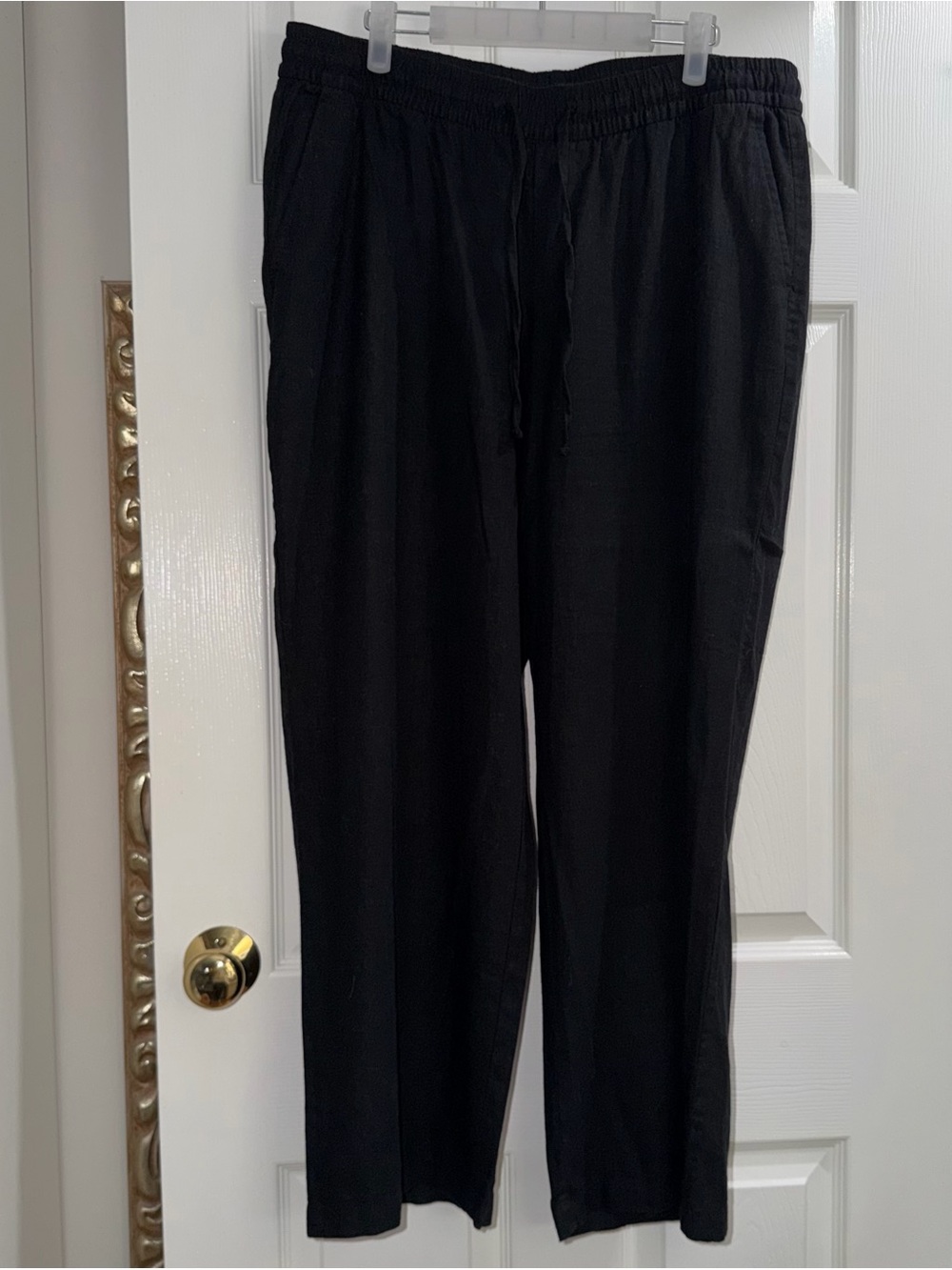 Women’s Old Navy Black Elastic-Waist Linen Pants